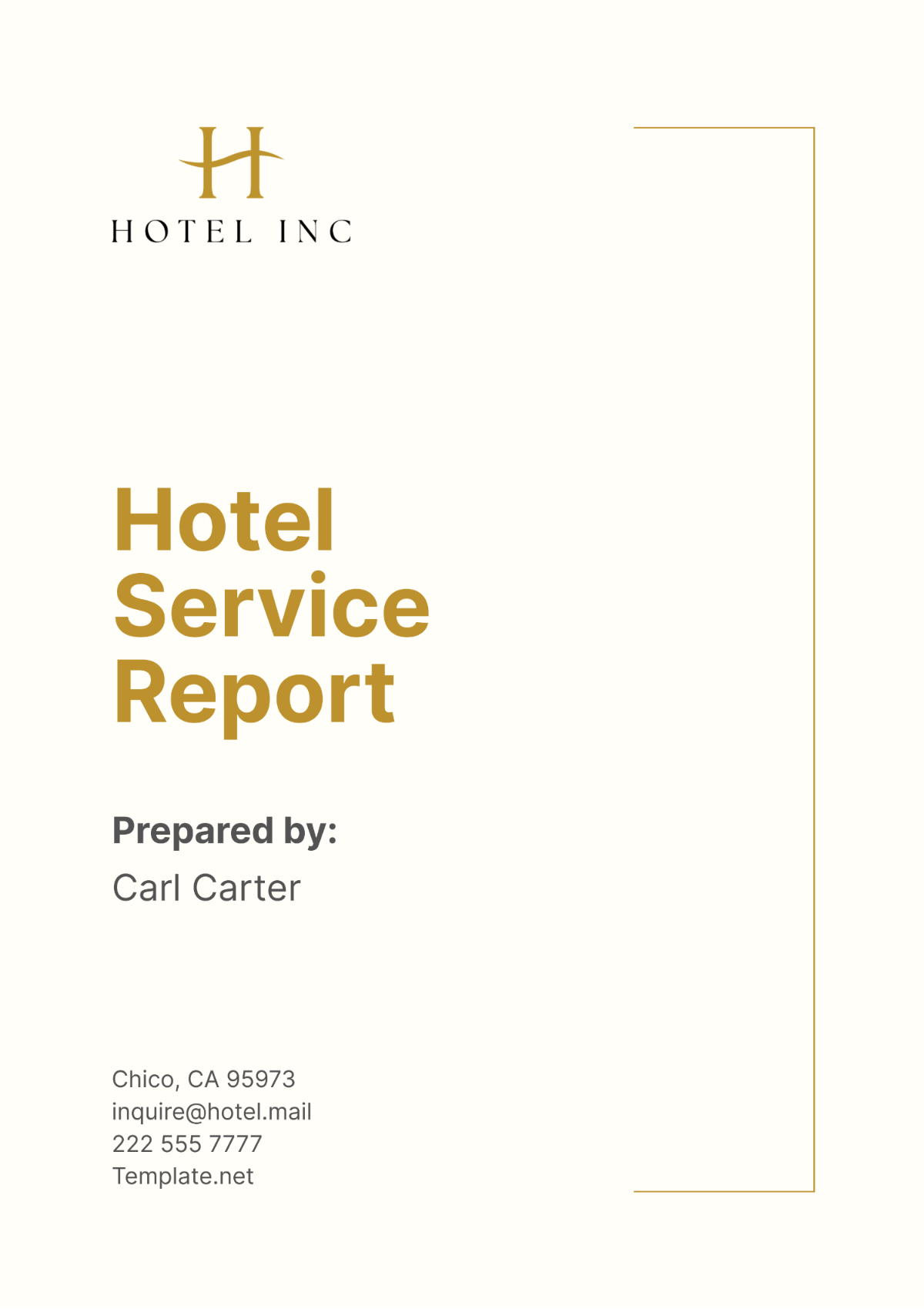 Hotel Service Report Template - Edit Online & Download