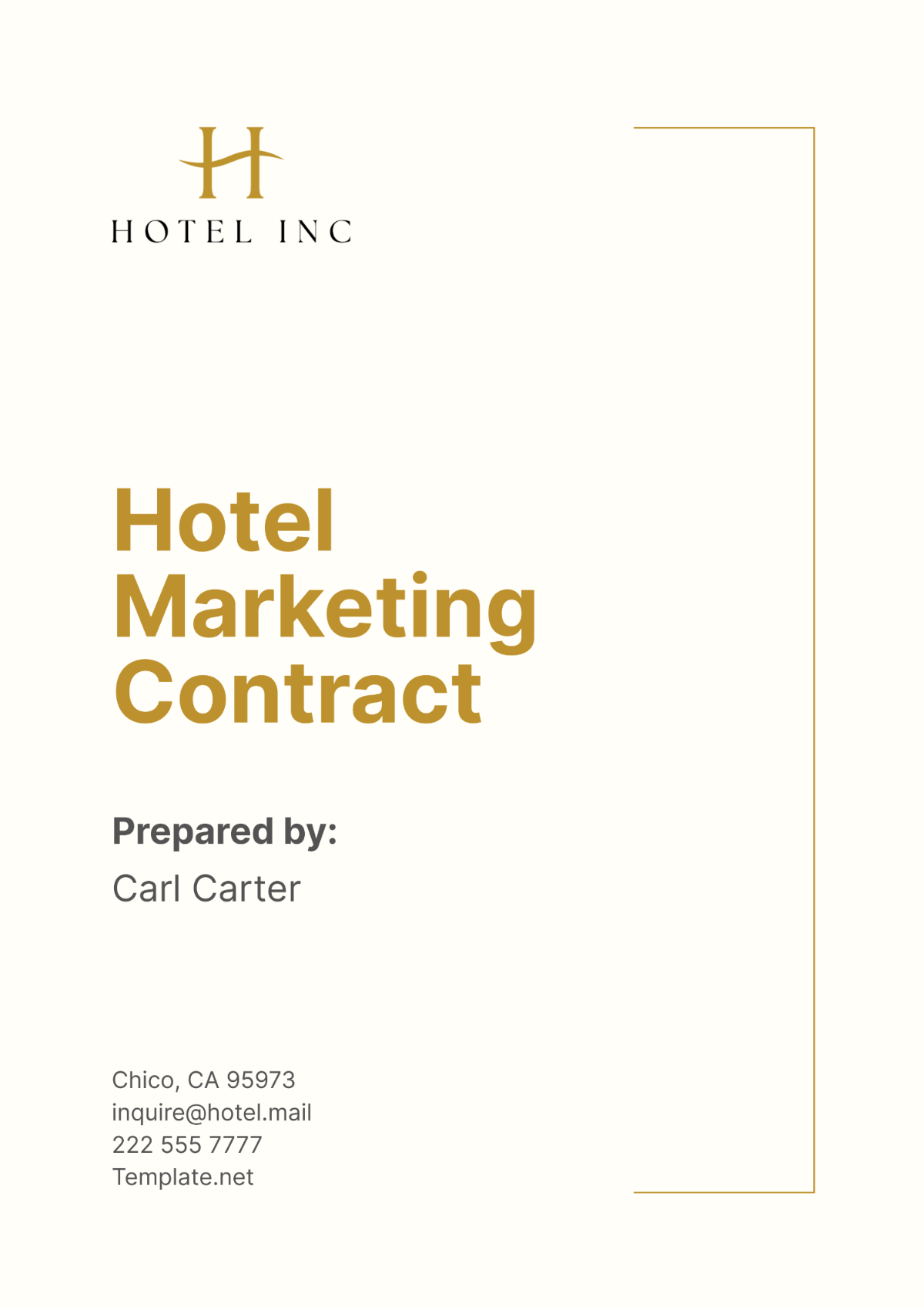 Hotel Marketing Contract Template - Edit Online & Download