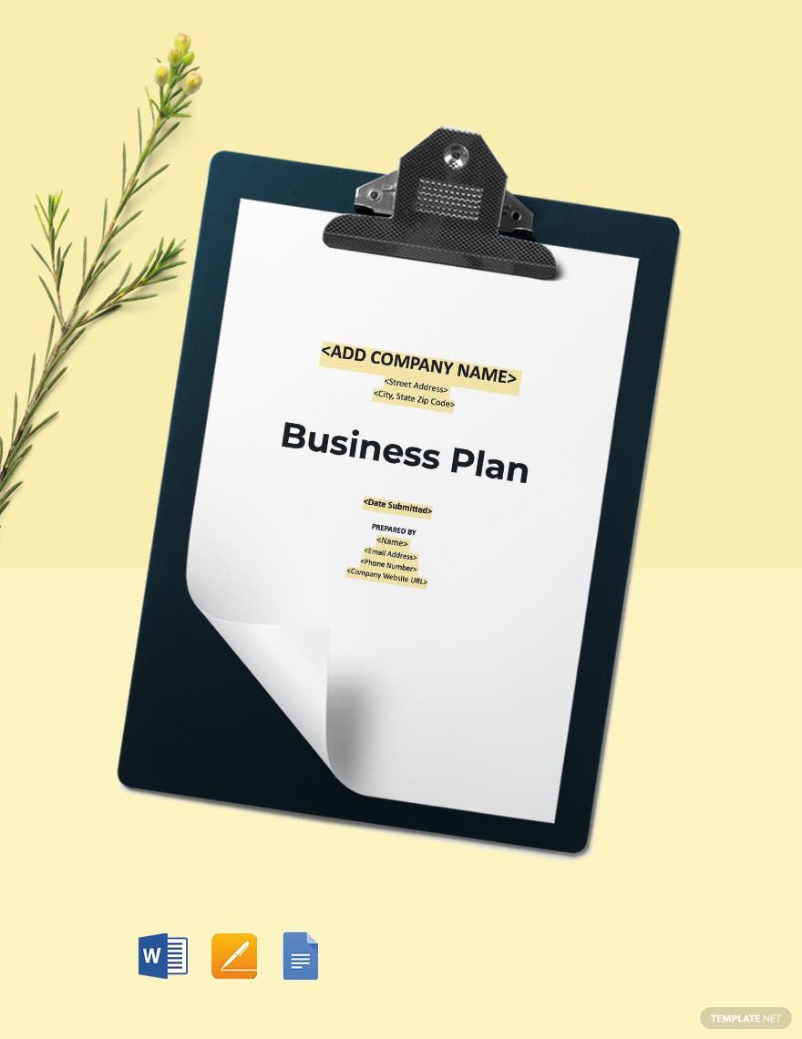 Construction Contractor Business Plan Template
