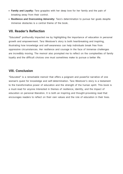 Free Book Report for Teachers Template to Edit Online