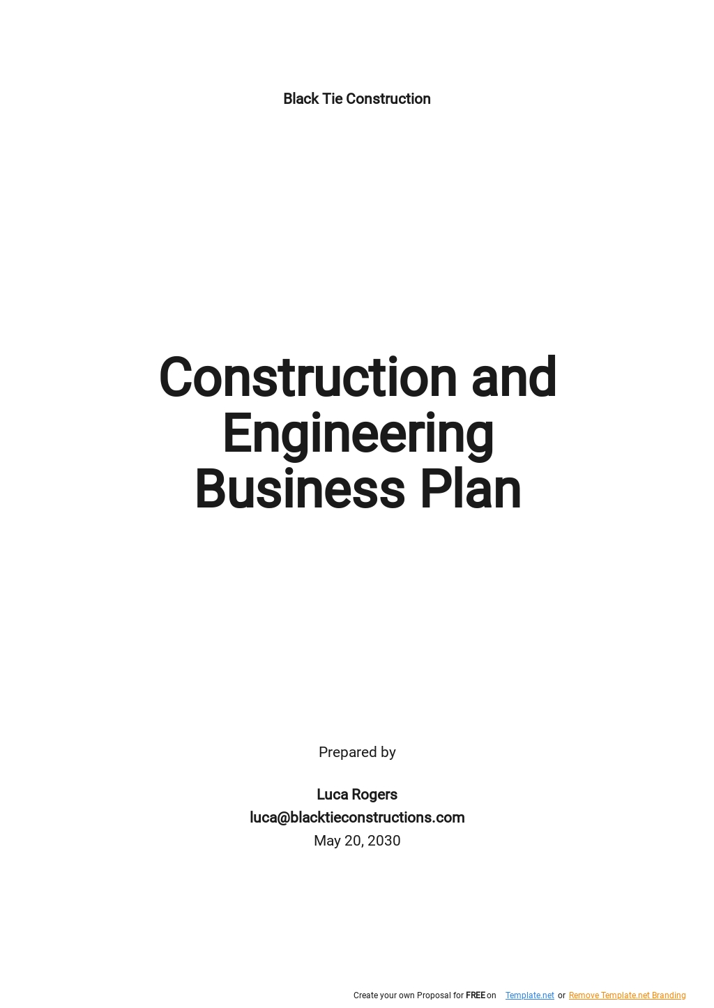 civil engineering business plan pdf free download