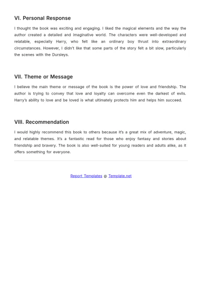 Free Beginner Book Report Template to Edit Online