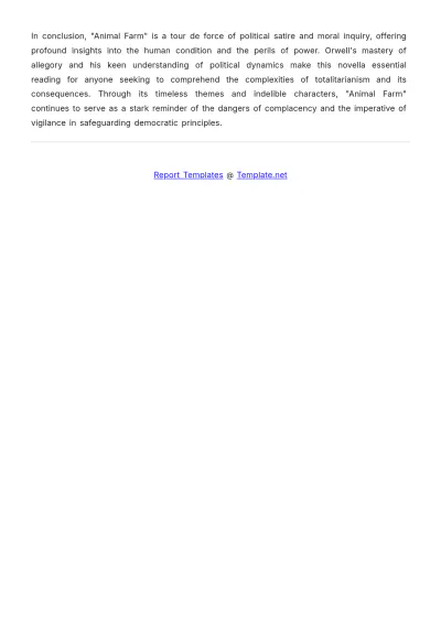 Free Animal Farm Book Report Template to Edit Online