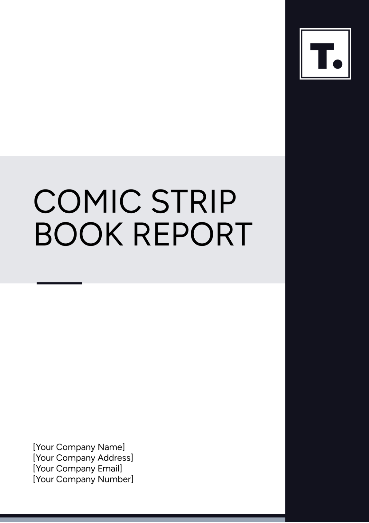 Comic Strip Book Report Template