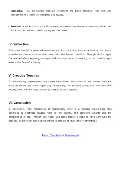 Free Paper Bag Book Report Template to Edit Online