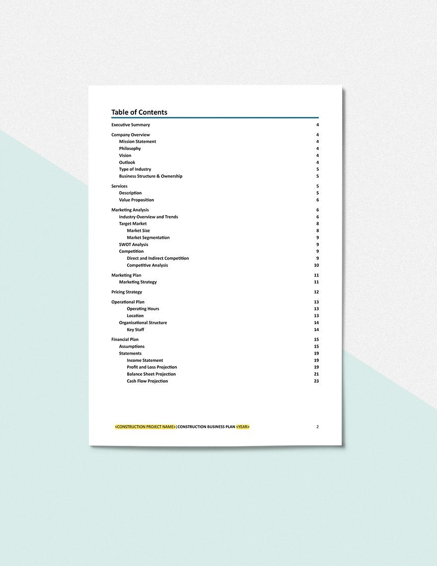 building and facilities in business plan example