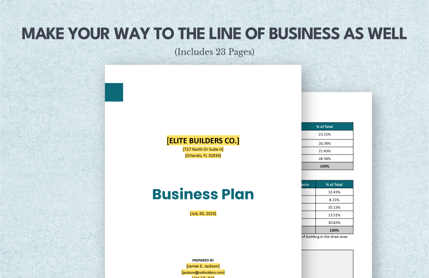 building construction business plan writing