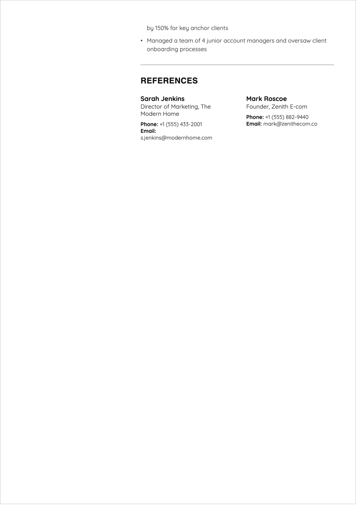Free One Page Freelancer ATS Resume Template, AI Resume Builder