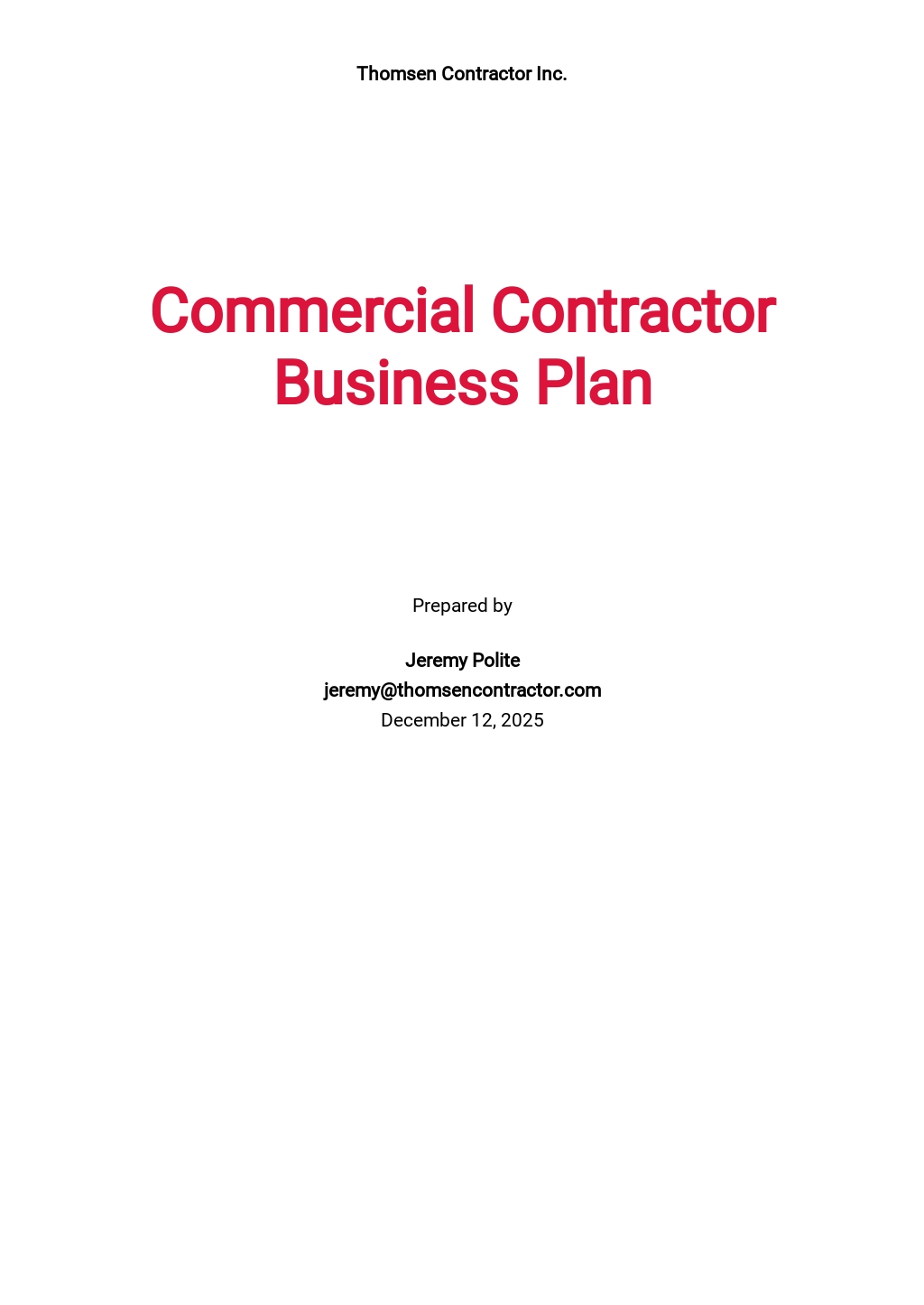 telecommunications contractor business plan