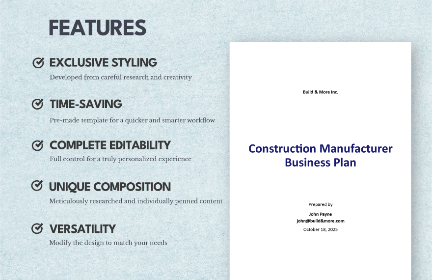 manufacturer business plan