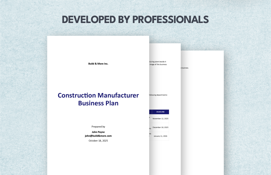 building material supplier business plan