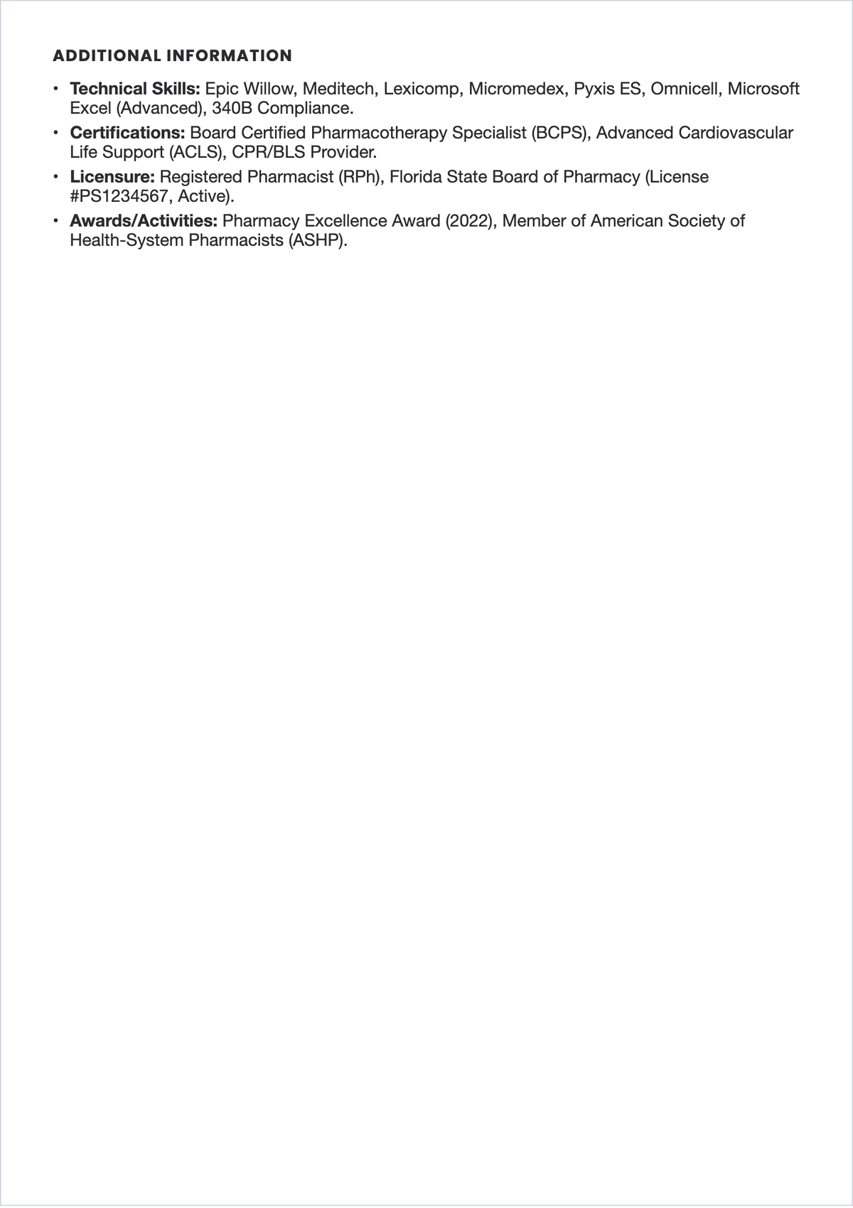 Free One Page Pharmacist ATS Resume Template, AI Resume Builder