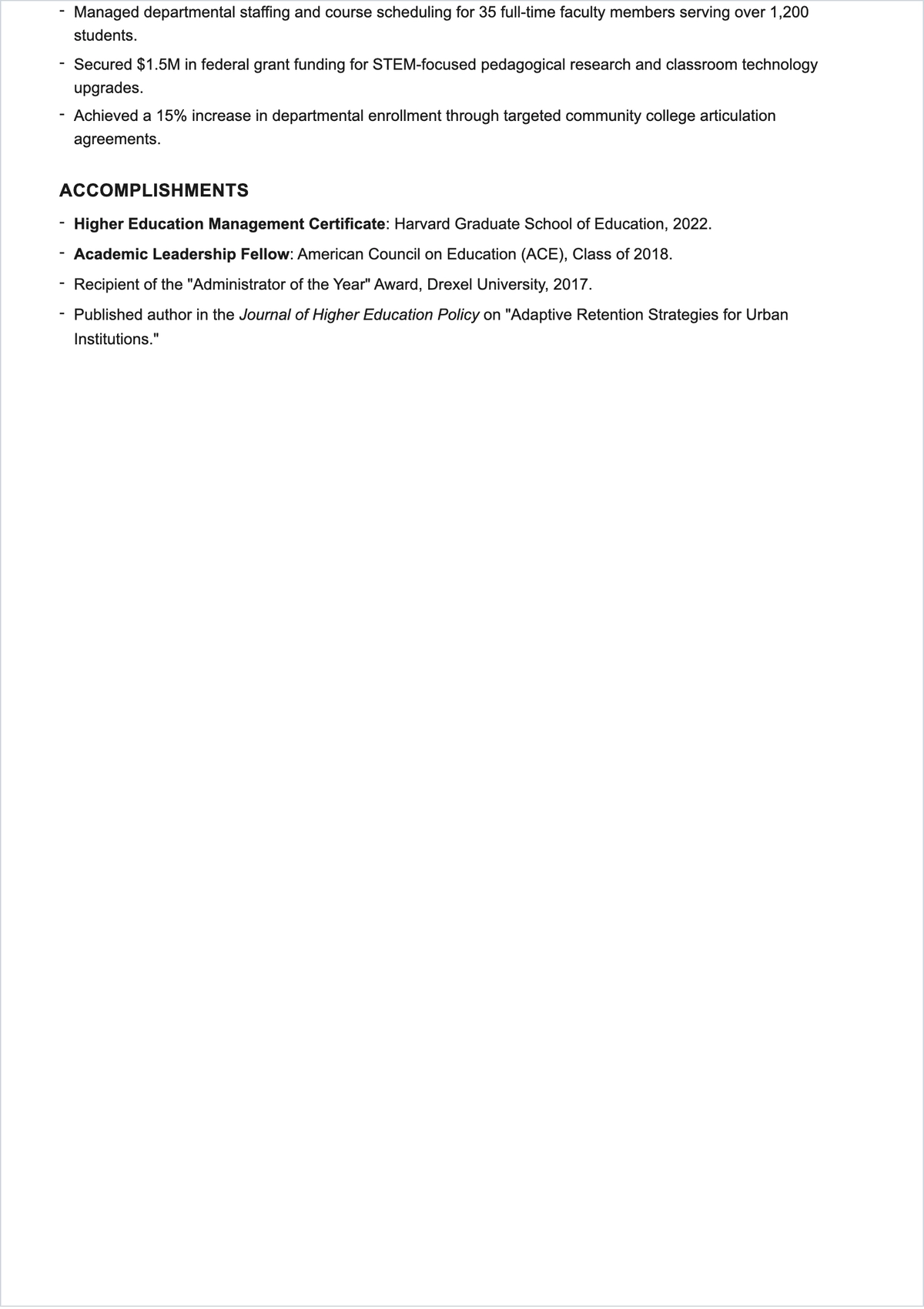 Free Academic Manager ATS Resume Template, AI Resume Builder