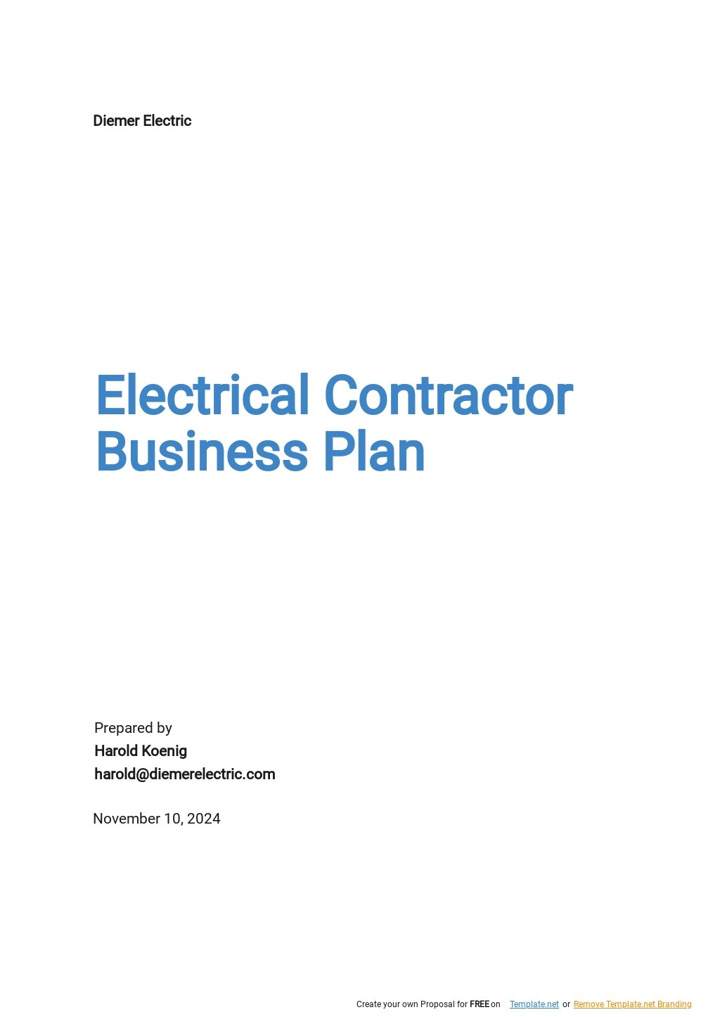 business plan on electrical