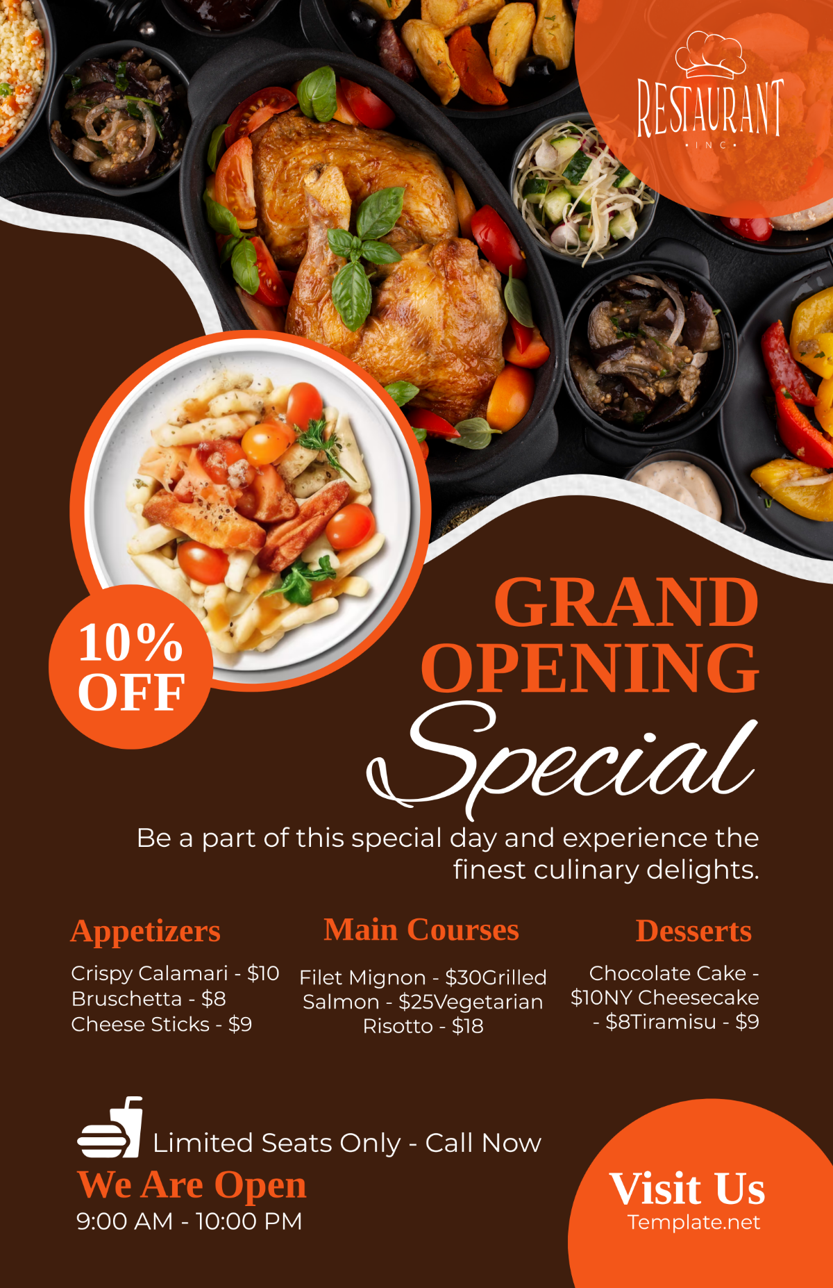 Restaurant Grand Opening Poster Template