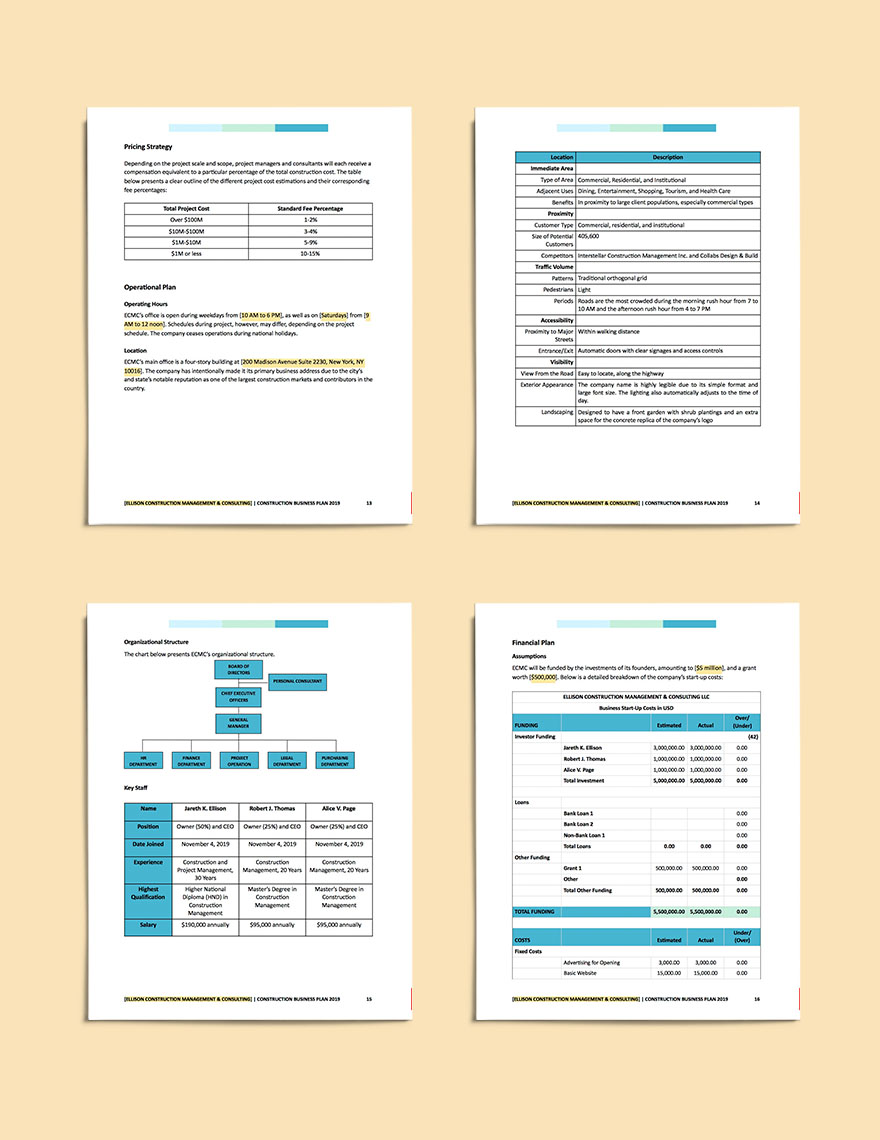 construction management business plan