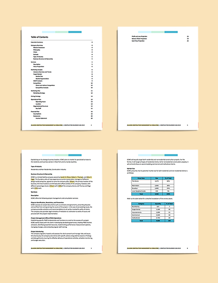 Construction Management Business Plan Template - Google Docs, Word ...