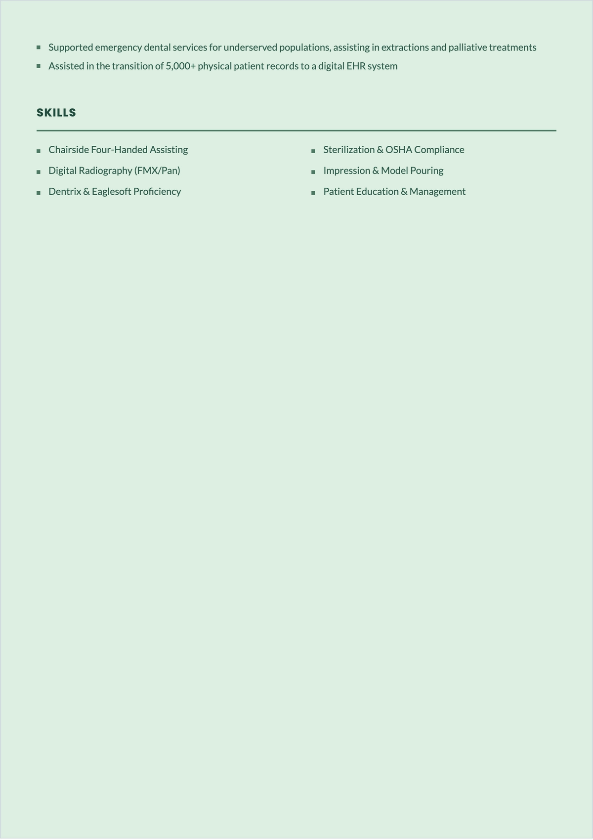 Free One Page Dental Assistant ATS Resume Template, AI Resume Builder