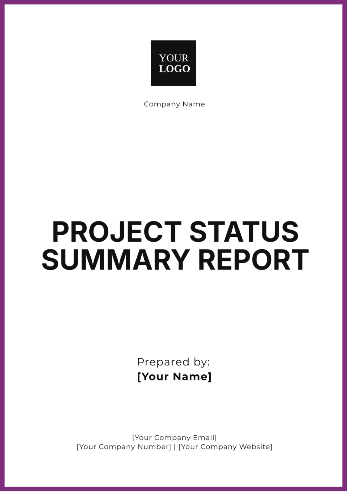 Project Status Summary Report Template - Edit Online & Download