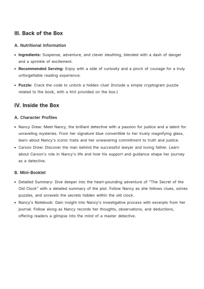 Free Cereal Box Book Report Template to Edit Online
