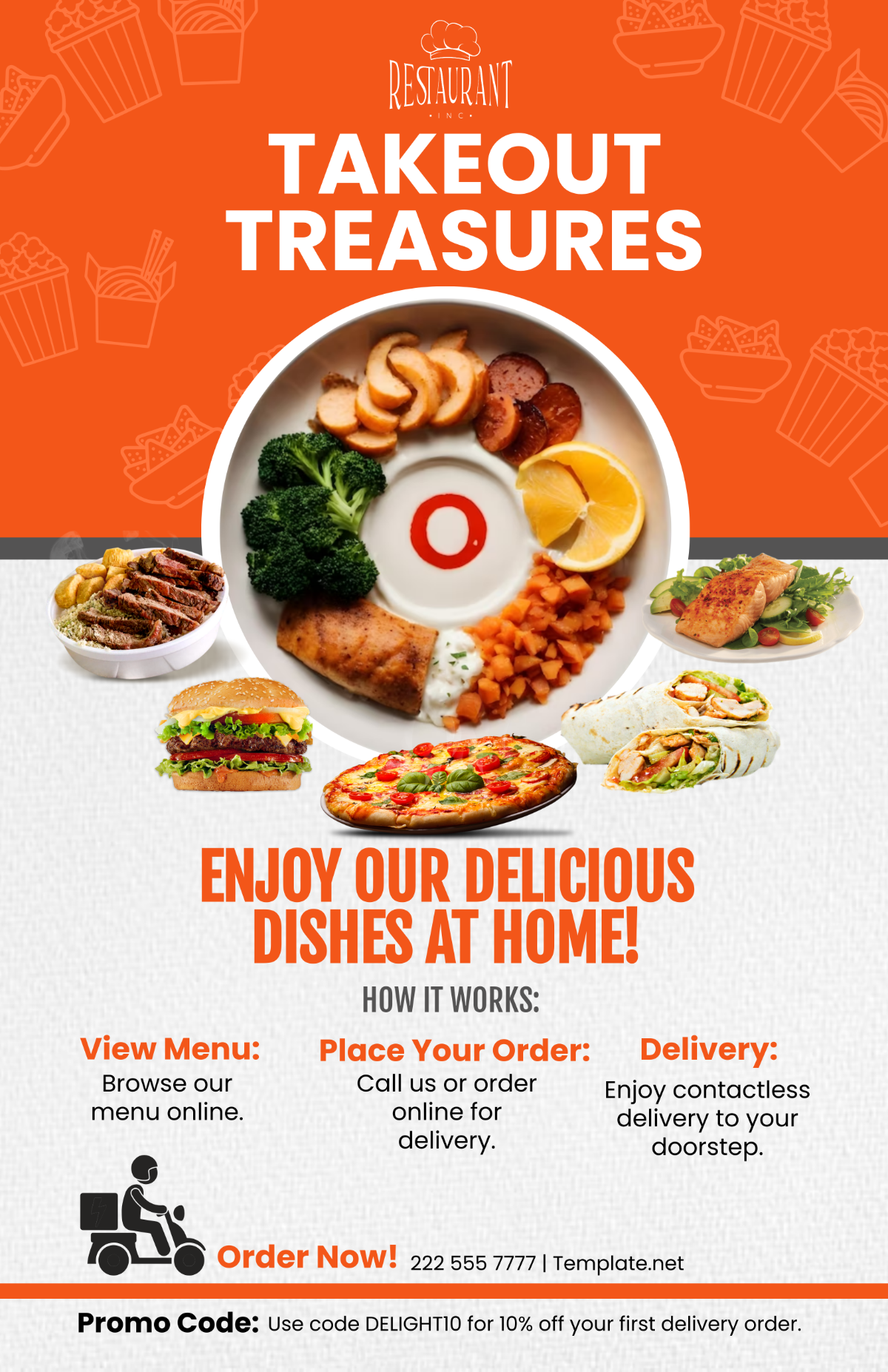 Restaurant Takeout Poster Template
