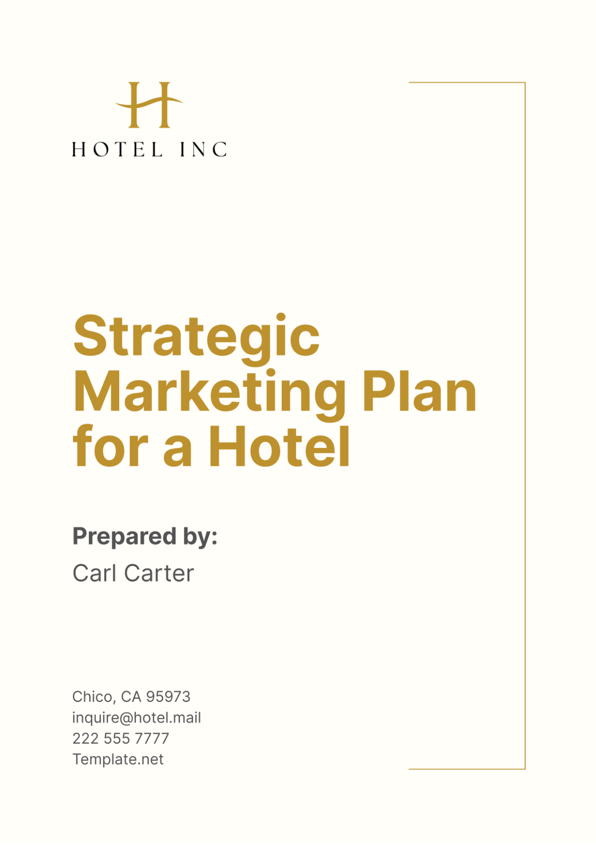 Strategic Marketing Plan for a Hotel Template - Edit Online & Download