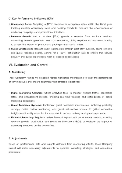 Free Strategic Marketing Plan for a Hotel Template to Edit Online