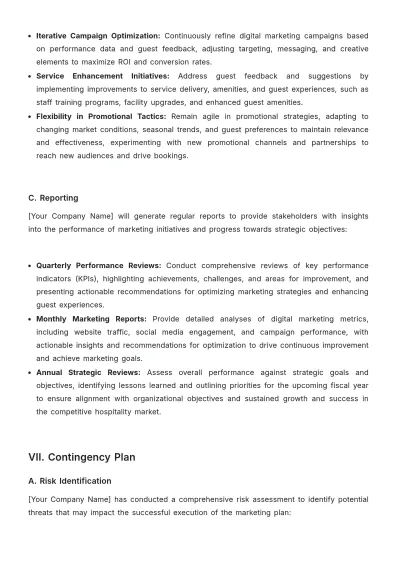 Free Strategic Marketing Plan for a Hotel Template to Edit Online