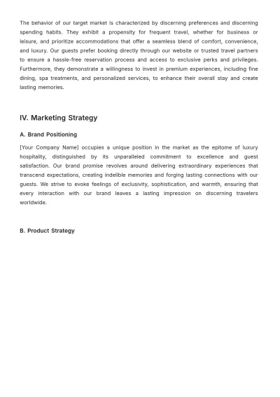 Free Strategic Marketing Plan for a Hotel Template to Edit Online