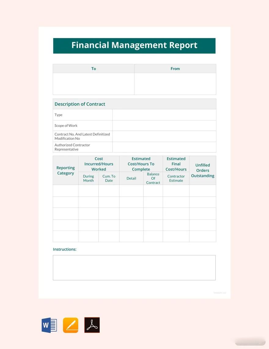 Financial Management Report Template