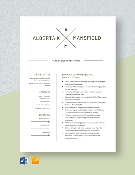 FREE Head Start Teacher Assistant Resume Template Word Pages