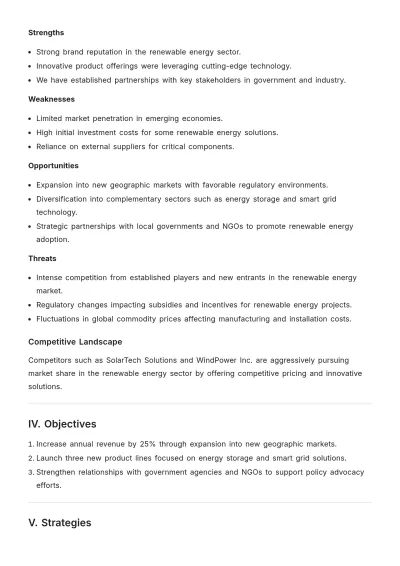Free Sample Strategic Plan Template to Edit Online