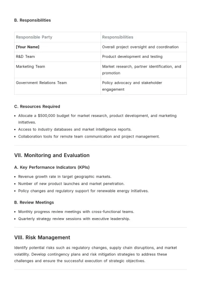 Free Sample Strategic Plan Template to Edit Online