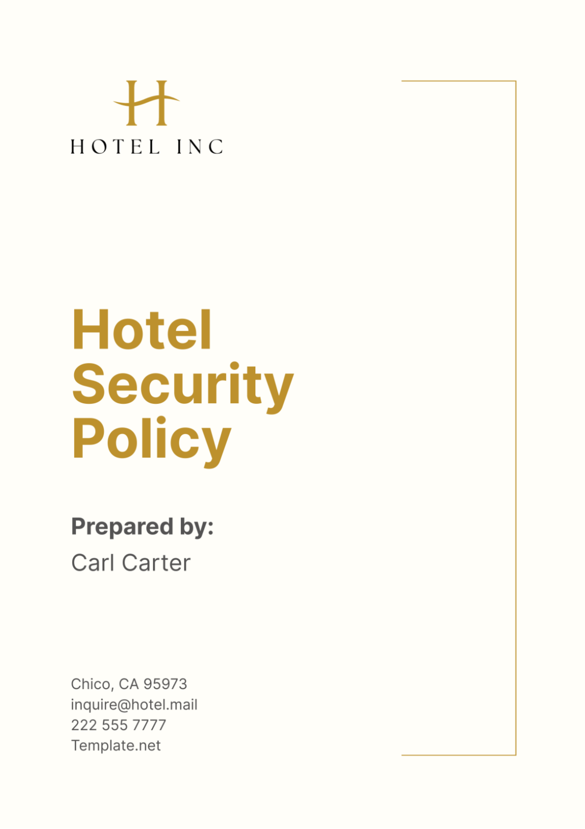 Hotel Security Policy Template - Edit Online & Download