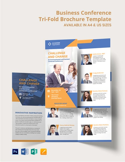 Business Conference TriFold Brochure Template