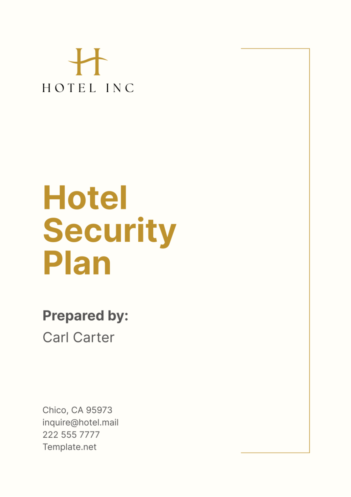 Hotel Security Plan Template - Edit Online & Download