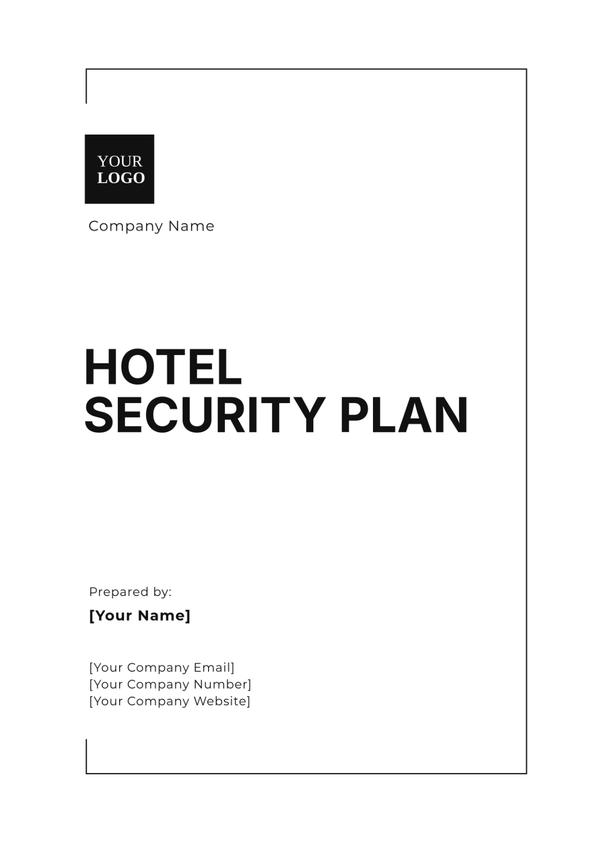 Hotel Security Plan Template - Edit Online & Download