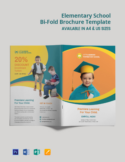 Elementary School BiFold Brochure Template