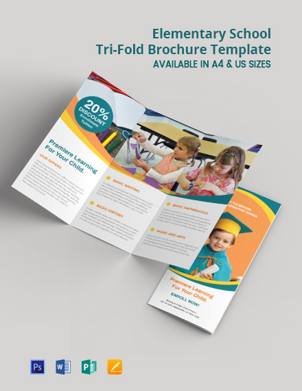 Elementary School TriFold Brochure Template