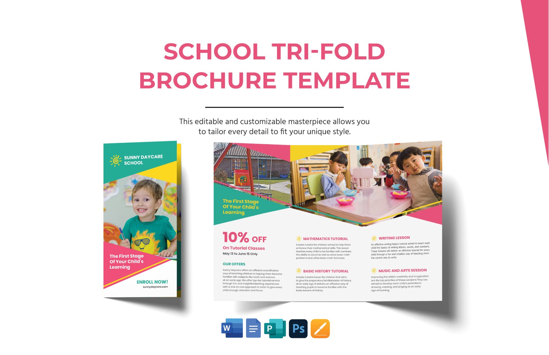 School Tri-Fold Brochure Template