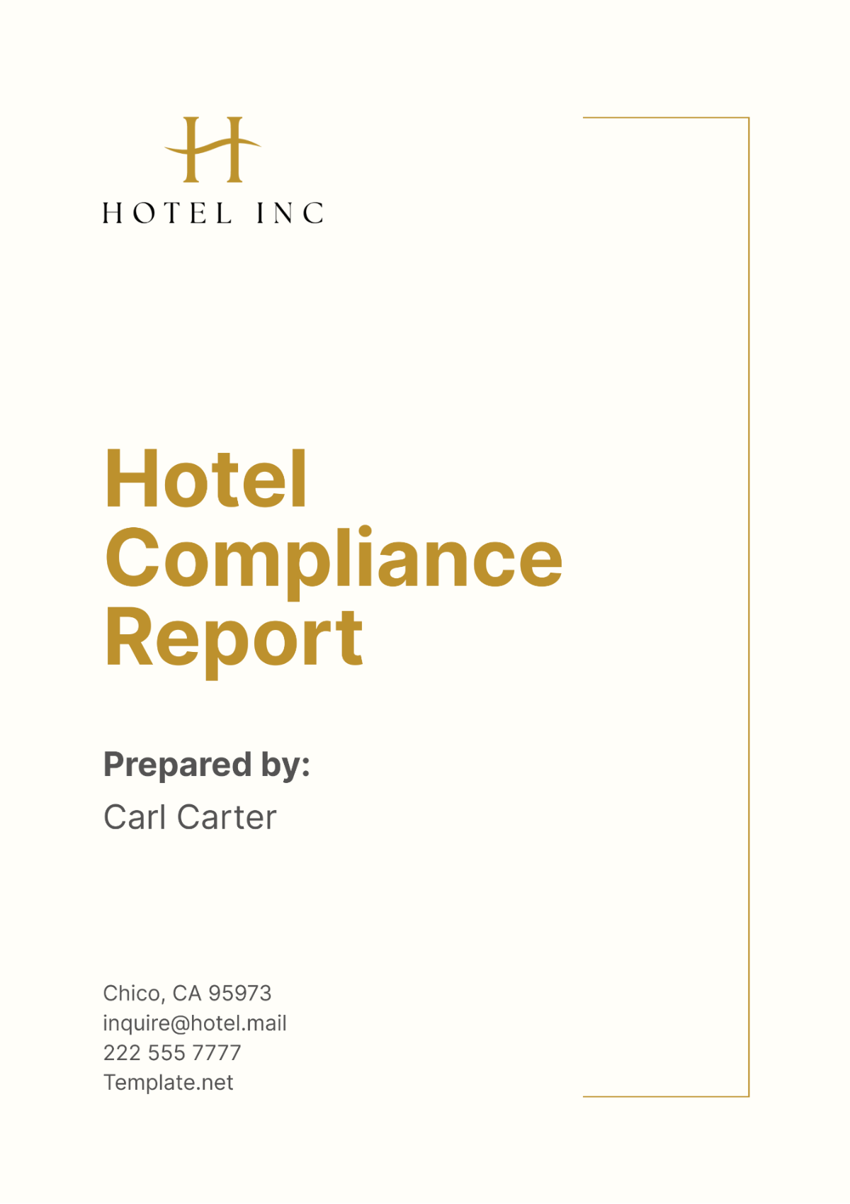 Hotel Compliance Report Template - Edit Online & Download