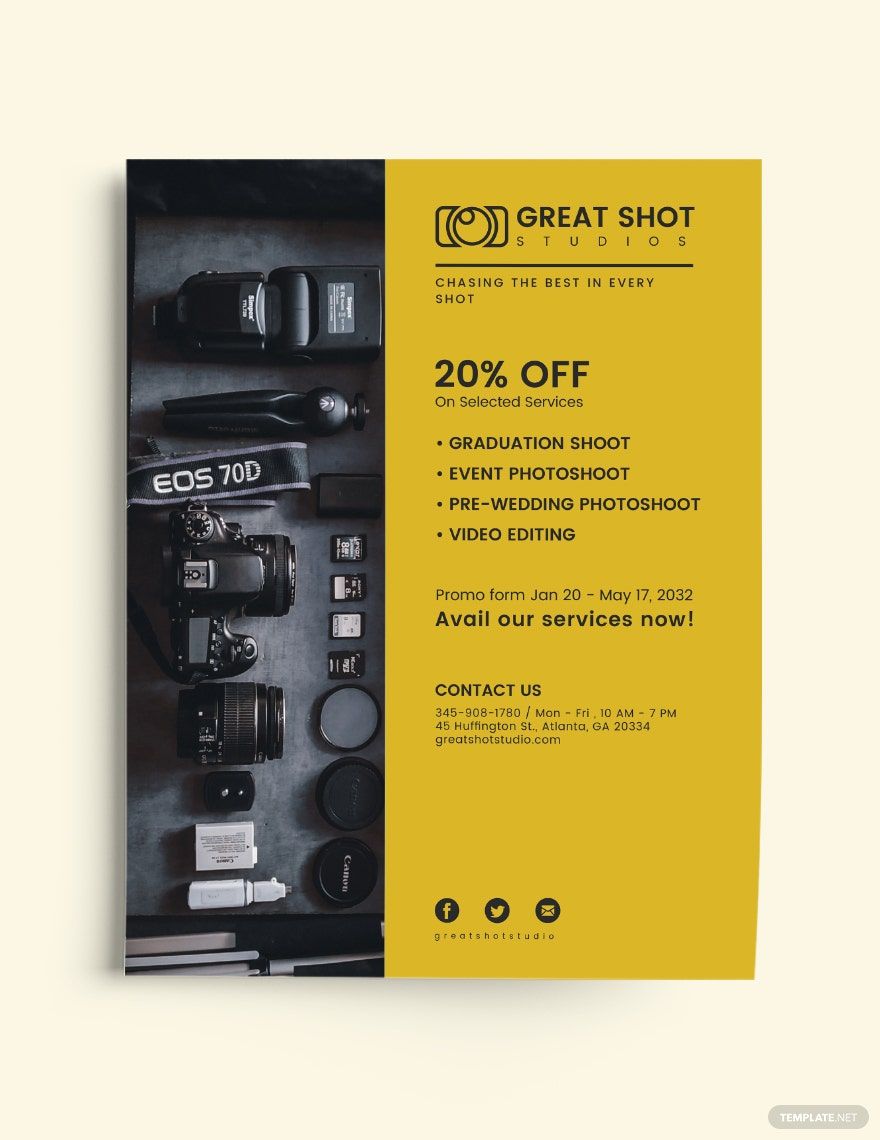 Free Photography Studio Business Flyer Template