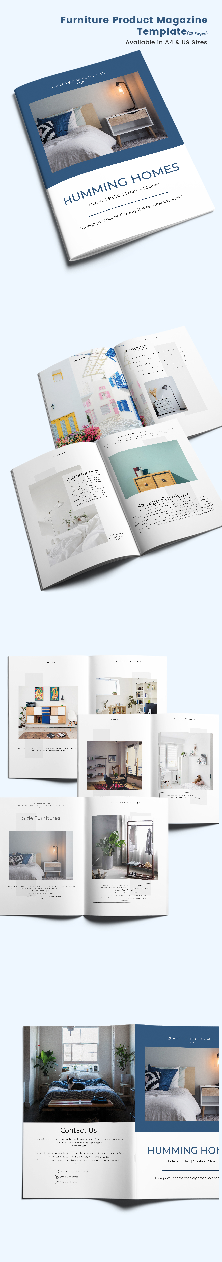 Furniture Design Catalog Template InDesign, Word