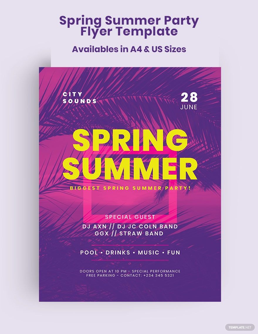 Spring Summer Party Flyer Template
