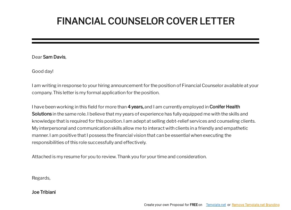 Free Financial Counselor Cover Letter Template.jpe