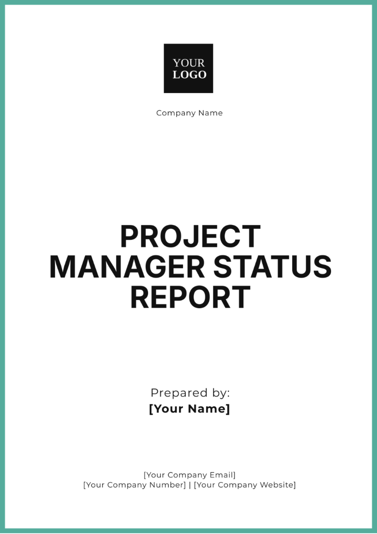 Project Manager Status Report Template