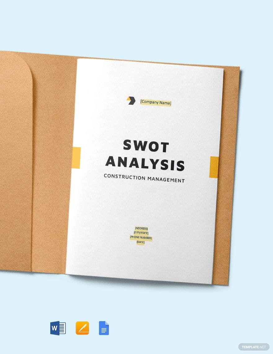 Construction Management SWOT Analysis Pages