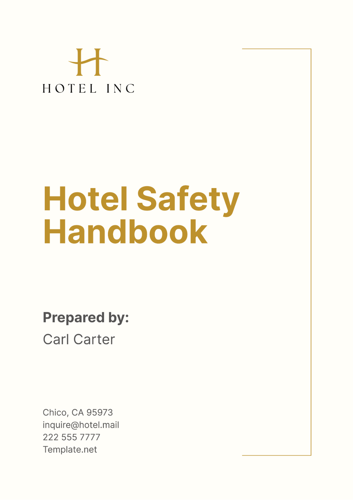 Hotel Safety Handbook Template - Edit Online & Download