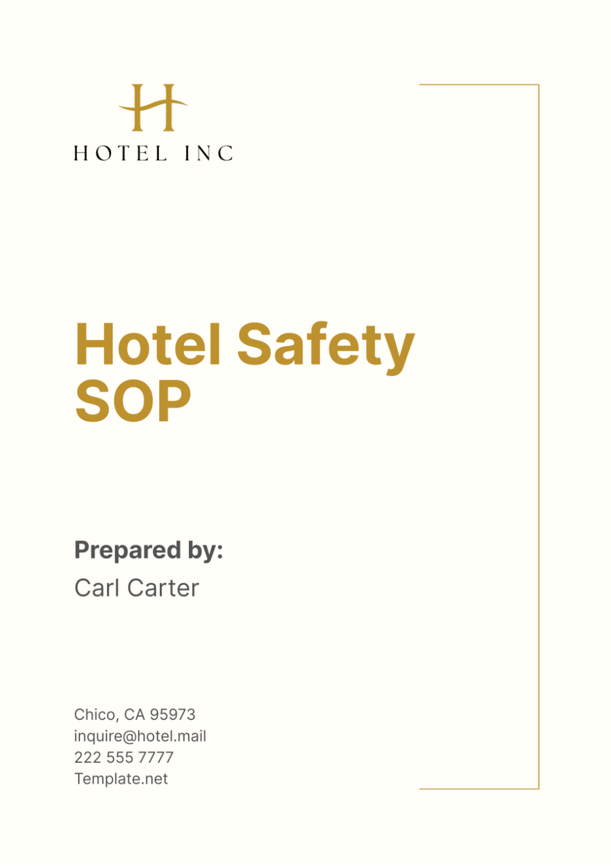 Hotel Safety SOP Template - Edit Online & Download