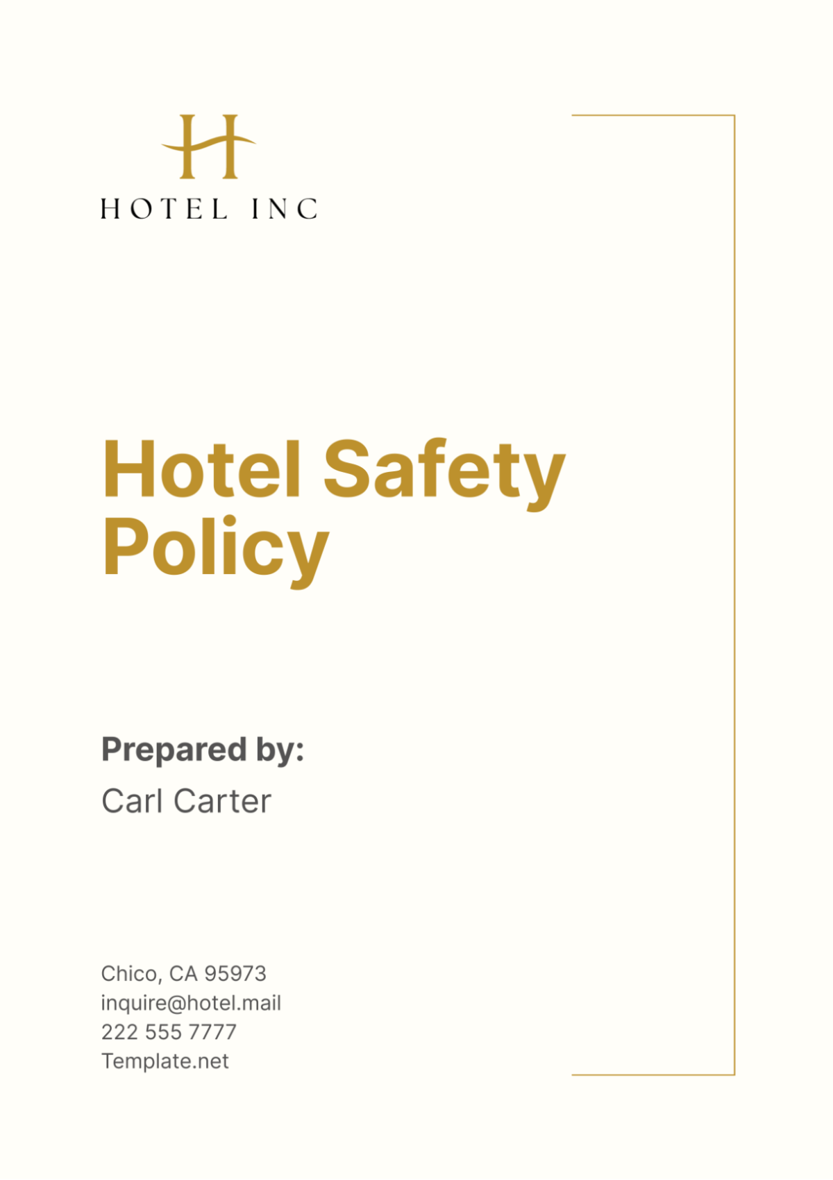 Hotel Safety Policy Template - Edit Online & Download